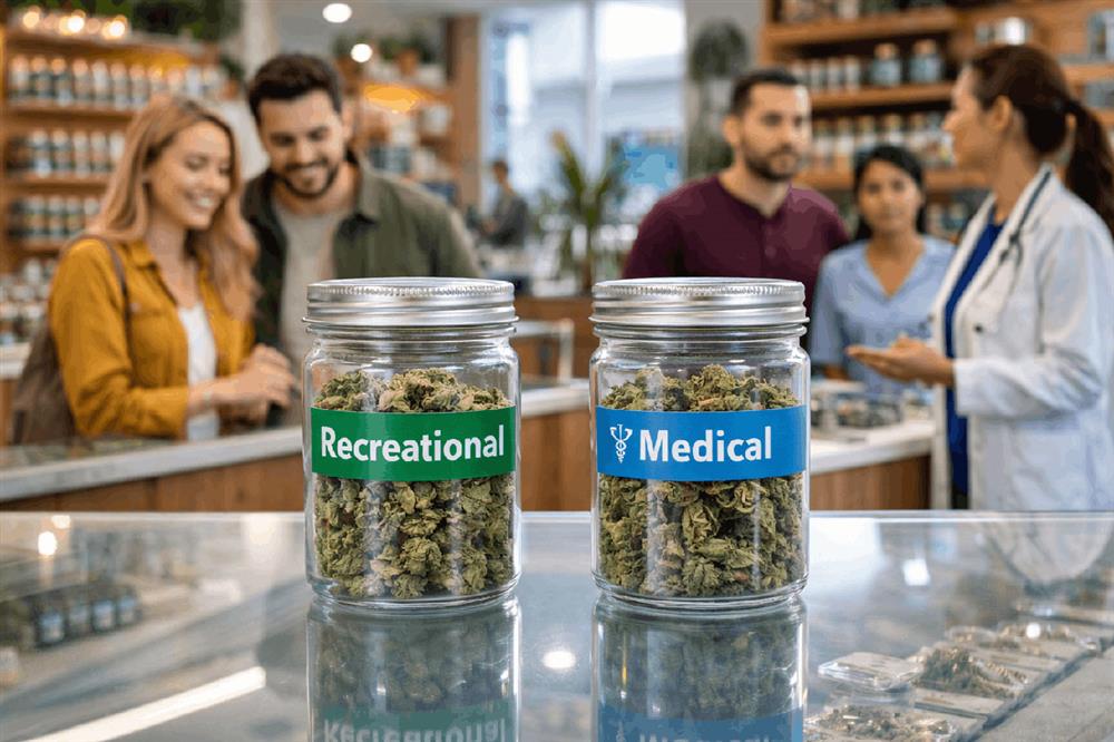 Customers at a cannabis dispensary